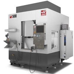 The Haas UMC-500 machining center combines design improvements with a smaller footprint.