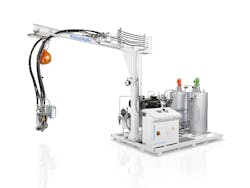 KraussMaffei's EcoStar Compact PU mixing and metering machine. KraussMaffei's EcoStar Compact PU mixing and metering machine.