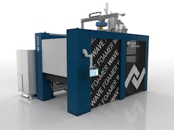 The Wave Foamer from Kurtz uses electromagnetic waves, rather than steam, to heat the beads. The Wave Foamer from Kurtz uses electromagnetic waves, rather than steam, to heat the beads.