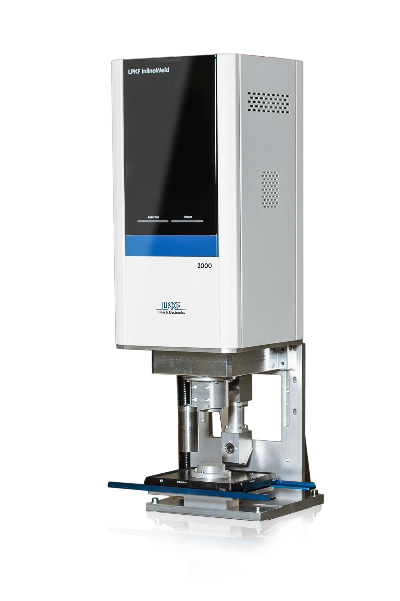 The laser head on the InlineWeld 2000 rotates around the workpiece.