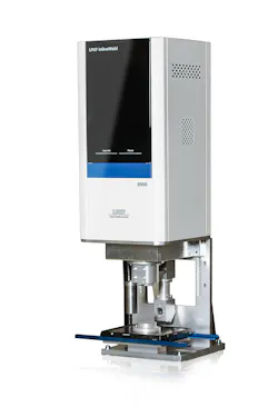 The laser head on the InlineWeld 2000 rotates around the workpiece. The laser head on the InlineWeld 2000 rotates around the workpiece.