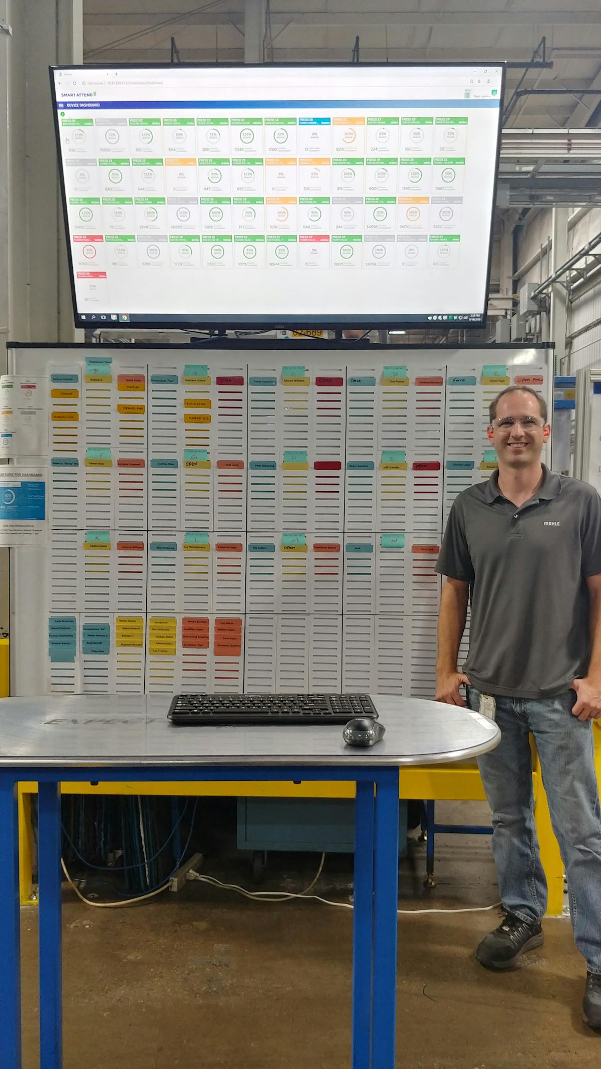 Matt Eargle, an industrial engineer with Mahle NA, helped his company install a data-monitoring system from Smart Attend.