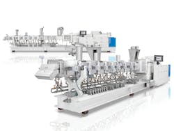 The ZE 98 BluePower extruder is among KraussMaffei’s four new large compounding systems that will join the company’s ZE BluePower series. The ZE 98 BluePower extruder is among KraussMaffei’s four new large compounding systems that will join the company’s ZE BluePower series.