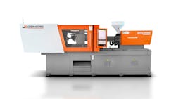 Chen Hsong's new Spark series includes the SM100-Spark, which has 110 tons of clamping force. Chen Hsong's new Spark series includes the SM100-Spark, which has 110 tons of clamping force.