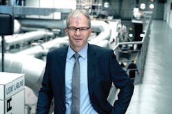 Helmut Huber, COO for sales and project management for Brückner, says the film-extrusion system manufacturer is striving to meet demand for products that are easier to recycle. Helmut Huber, COO for sales and project management for Brückner, says the film-extrusion system manufacturer is striving to meet demand for products that are easier to recycle.