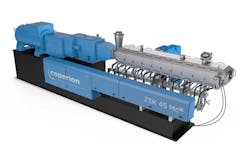 Coperion redesigned its ZSK 45 MC18 compounding extruder with improvements that make it easier to operate. Coperion redesigned its ZSK 45 MC18 compounding extruder with improvements that make it easier to operate.