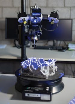 The Aicon SmartScan R12 from Hexagon is adaptable to a wide range of small-to-medium-sized parts. The Aicon SmartScan R12 from Hexagon is adaptable to a wide range of small-to-medium-sized parts.