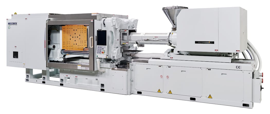 Still in a concept stage, Nissei&apos;s NEX-V injection molding machine series is set to hit the market sometime in 2020.