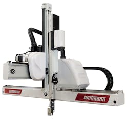 Based on an earlier model the Primus 16, Wittmann Battenfeld's new Primus 16T robot has a telescoping Y-axis. Based on an earlier model the Primus 16, Wittmann Battenfeld's new Primus 16T robot has a telescoping Y-axis.