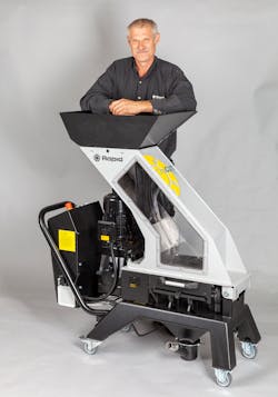 By running at slower-than-typical speeds, Rapid's new OneCut Pro granulator reduces noise, energy consumption and dust. By running at slower-than-typical speeds, Rapid's new OneCut Pro granulator reduces noise, energy consumption and dust.