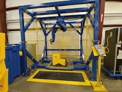The Yaskawa robot arm and custom fixture from RLR, formerly known as Advanced Integration Technology LLC, simplified the process of cutting rotomolded steps at Diversified Plastics&apos; factory.