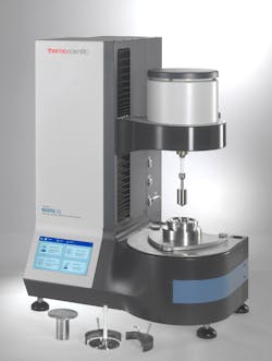 Quality-control labs can use Thermo Fisher's modular, rotational rheometer to determine the viscoelasticity of plastic materials. Quality-control labs can use Thermo Fisher's modular, rotational rheometer to determine the viscoelasticity of plastic materials.