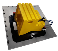 RLR designed a fixture to hold rotomolded steps in place for cutting. RLR designed a fixture to hold rotomolded steps in place for cutting.