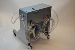 ID Additives' Eco-Pro 360 rust-removal system pumps a special chemical solution through mold channels to clean them. ID Additives' Eco-Pro 360 rust-removal system pumps a special chemical solution through mold channels to clean them.