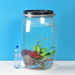 Cypet's machines make large drums from PET. Cypet's machines make large drums from PET.