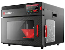 The E2 from Raise 3D Technologies is a fused-filament-fabrication printer featuring dual extruders. The E2 from Raise 3D Technologies is a fused-filament-fabrication printer featuring dual extruders.
