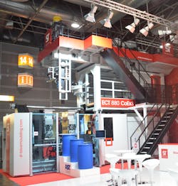 ST BlowMoulding exhibited its ECT 880 CoEx3 at K 2019. ST BlowMoulding exhibited its ECT 880 CoEx3 at K 2019.