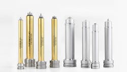 Available through Manner USA Inc., these new TF nozzles, gold, and TD nozzles, silver, can be used with a wide range of resins to produce caps, closures and packaging. Available through Manner USA Inc., these new TF nozzles, gold, and TD nozzles, silver, can be used with a wide range of resins to produce caps, closures and packaging.