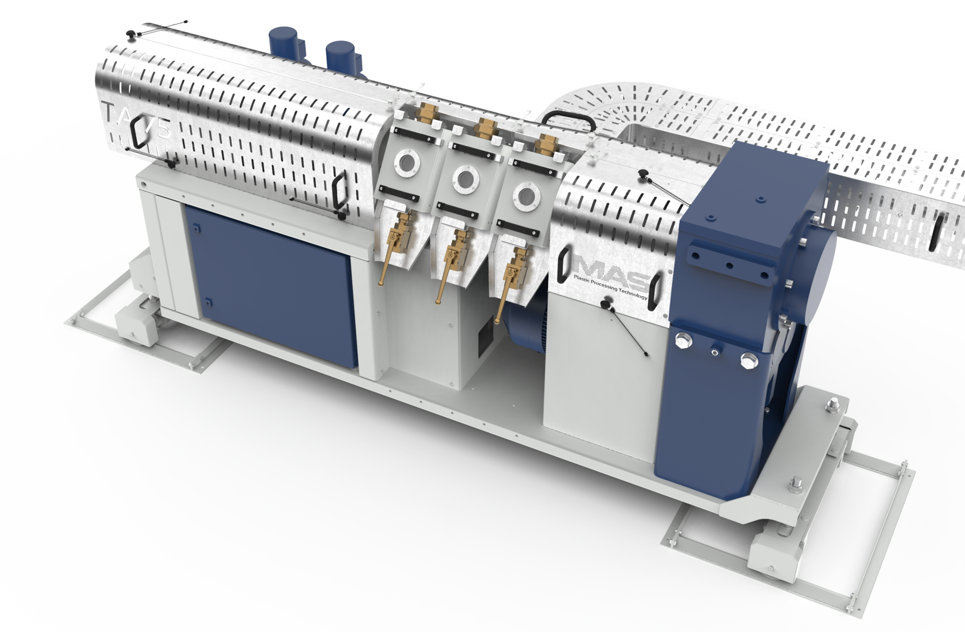 With the Cascade retrofit package, single- or twin-screw extruders can be turned into cascade line, in which the melt stream coming from the disc filter divides into a series of separate streams in a multi-channel melt distribution manifold.