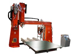 The LSAM MT printer features a single, fixed gantry and a moving table. The LSAM MT printer features a single, fixed gantry and a moving table.