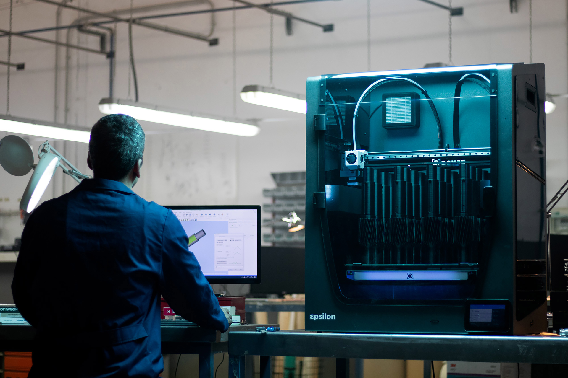 The desktop BCN3D Epsilon 3-D printer is capable of producing short runs of large parts.