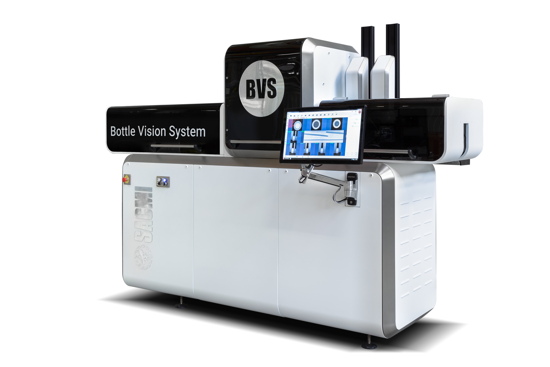 Sacmi's BVS360 inspection system for injection blow molded and extrusion blow molded containers can be configured with as many as seven cameras.