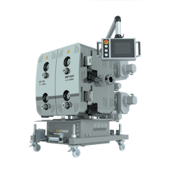 The ERF 1000 melt filter can handle contamination levels as high as 18 percent, with throughputs in excess of 22,000 pounds per hour. The ERF 1000 melt filter can handle contamination levels as high as 18 percent, with throughputs in excess of 22,000 pounds per hour.