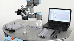 The Q-Span Workstation includes the hardware and software needed to use a six-axis robot from Universal Robots to perform automated part measurement.