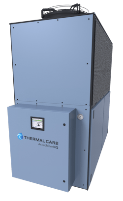 Thermal Care's Accuchiller NQV variable-speed portable chiller line has 30 tons of chilling capacity. Thermal Care's Accuchiller NQV variable-speed portable chiller line has 30 tons of chilling capacity.