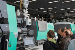 Arburg’s ProFoam process uses a gas blowing agent to create fiber-reinforced foamed parts. Arburg’s ProFoam process uses a gas blowing agent to create fiber-reinforced foamed parts.