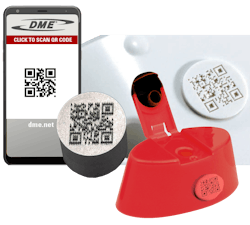 DME's new mold inserts permanently embed a QR code into molded products. DME's new mold inserts permanently embed a QR code into molded products.