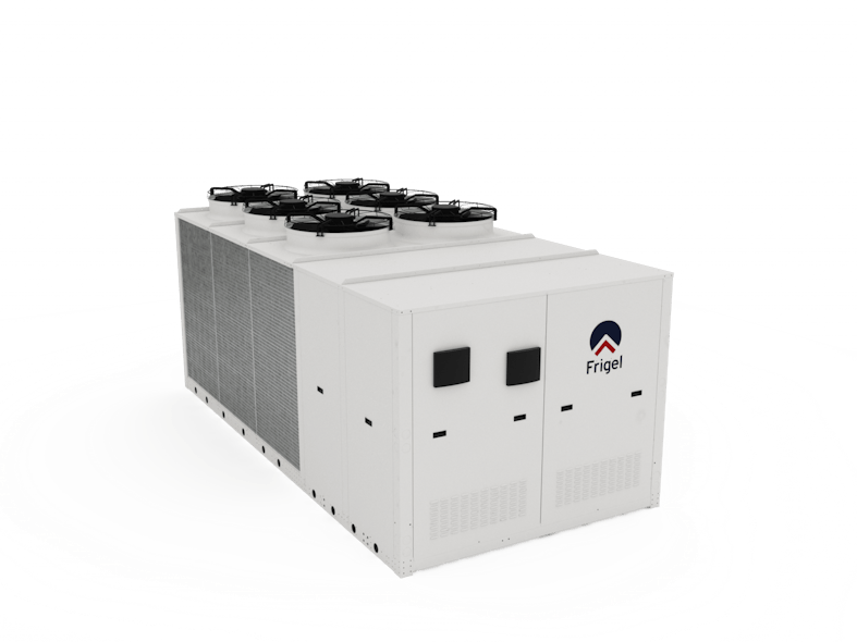 Frigel&apos;s expanded MRM line of industrial air-cooled chillers includes 15 units with 16 tons to 125 tons of cooling capacity.