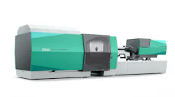 Arburg added to its Allrounder line with the 1020 H, which has a clamping force of about 675 tons and is equipped with a new size 7000 injection unit.