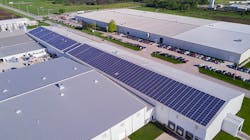Iowa-based Agri-Industrial Plastics uses a 517-kilowatt roof-mounted solar array to provide a portion of its manufacturing power needs.