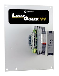 The LaserGuard Mini prevents collisions in overhead materials handling systems. The LaserGuard Mini prevents collisions in overhead materials handling systems.