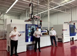 Pragmatic Manufacturing managing director Jason Tichy, operations manager Scott Klem and controller Mike Marino show off parts the company has made using Wittmann Battenfeld equipment. Pragmatic Manufacturing managing director Jason Tichy, operations manager Scott Klem and controller Mike Marino show off parts the company has made using Wittmann Battenfeld equipment.