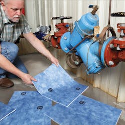 Absorbent pads from New Pig instantly soak up small spills. Absorbent pads from New Pig instantly soak up small spills.