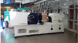 This compact 101-ton Zhafir Zeres ZE 900/210 is shown in place just after being brought into the Penn State Behrend plastics processing lab.