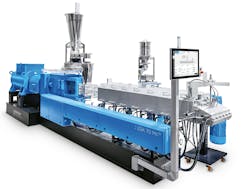 A Coperion ZSK twin-screw extruder A Coperion ZSK twin-screw extruder