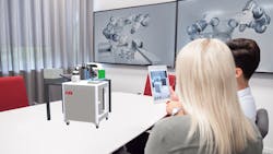 The Augmented Reality (AR) Viewer app overlays automation onto the actual production environment. The Augmented Reality (AR) Viewer app overlays automation onto the actual production environment.