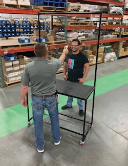 Creform designed this station to keep workers safe during temperature screenings. Creform designed this station to keep workers safe during temperature screenings.