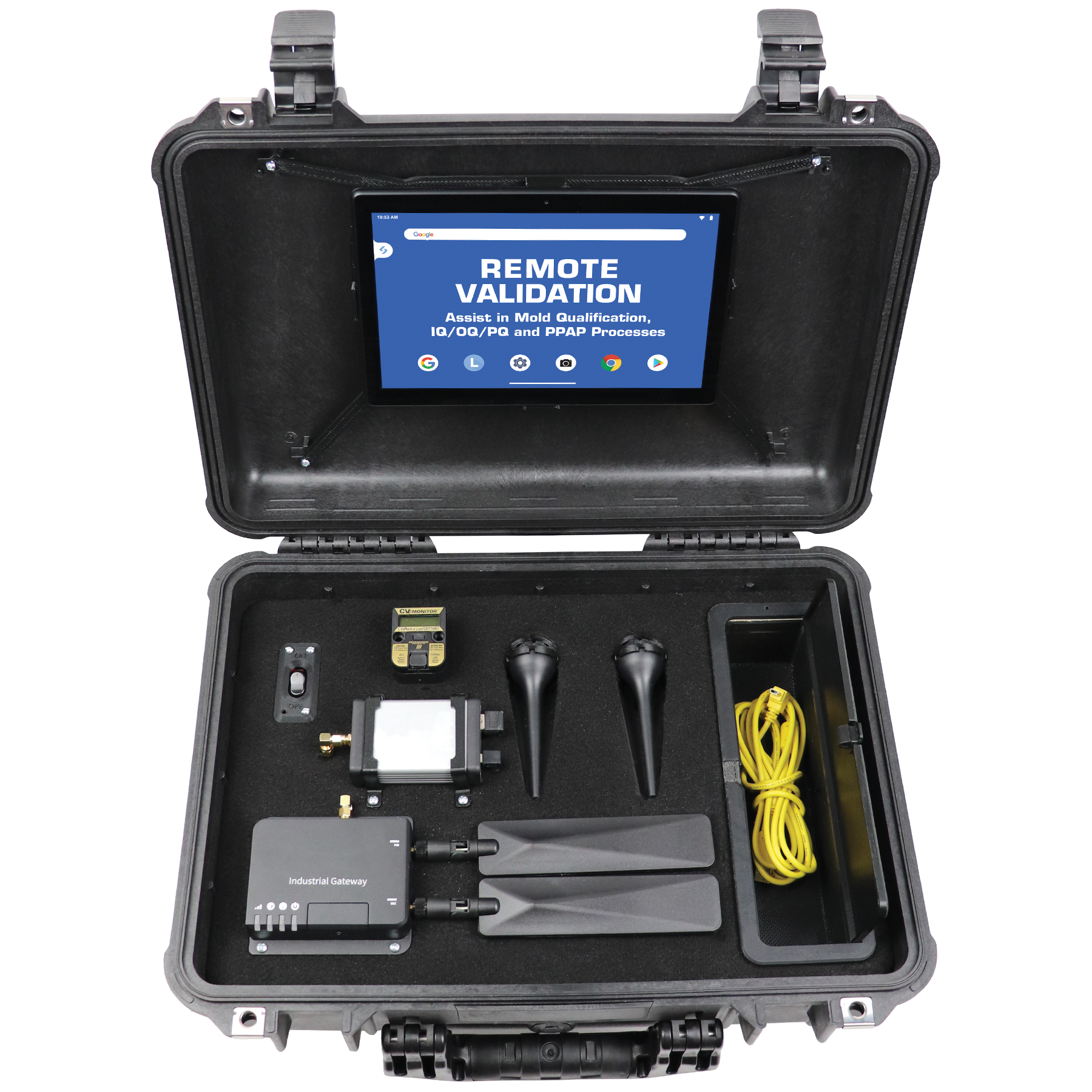 Progressive Components' kit for validating injection molds remotely.