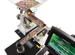 Data Detection Technologies' 360° ICI vision-based counting system can count up 25,000 parts as small as 1mm and up to 25mm in a minute. Data Detection Technologies' 360° ICI vision-based counting system can count up 25,000 parts as small as 1mm and up to 25mm in a minute.