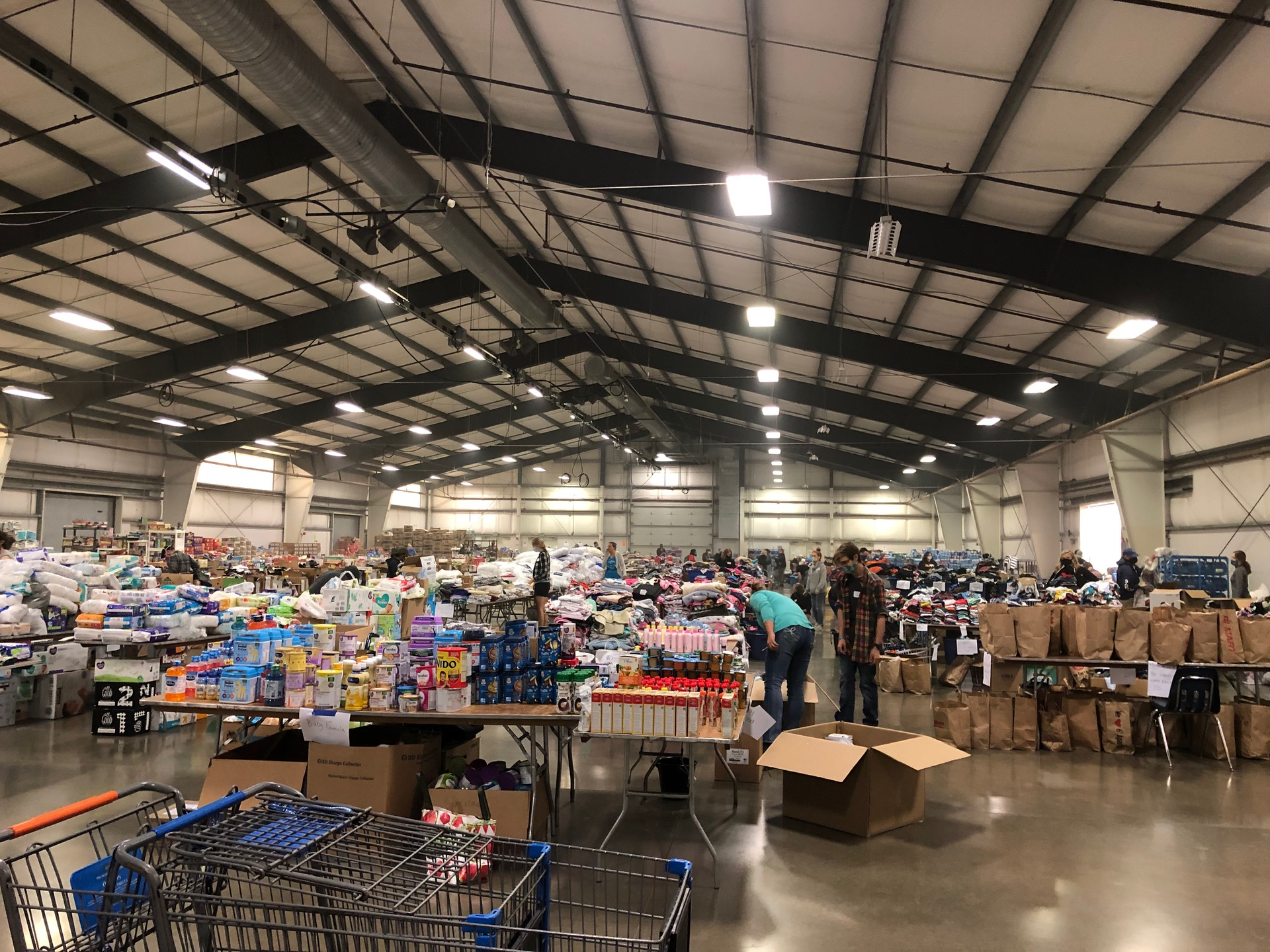 This shelter on the Linn County Fairgrounds in Albany, Ore., was opened for evacuees forced to flee the wildfires affecting the state. Several Entek employees have volunteered their time to help at the shelter.