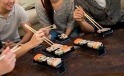 Sicopal Black K 0098 FK recyclable pigment can be used for sustainable food packaging such as sushi trays. Sicopal Black K 0098 FK recyclable pigment can be used for sustainable food packaging such as sushi trays.