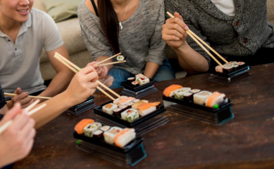 Sicopal Black K 0098 FK recyclable pigment can be used for sustainable food packaging such as sushi trays.