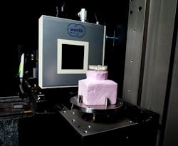 Isometric uses a Werth computed tomography (CT) scanner to inspect the internal part geometries of micromolded parts; typical tolerances are in the single-micron range. Isometric uses a Werth computed tomography (CT) scanner to inspect the internal part geometries of micromolded parts; typical tolerances are in the single-micron range.