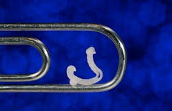 MTD's portfolio of tiny parts includes one that used a mold gate measuring 0.0018 inch by 0.0008 inch. MTD's portfolio of tiny parts includes one that used a mold gate measuring 0.0018 inch by 0.0008 inch.