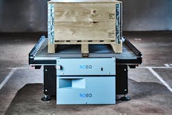 ROEQ's GuardCom helps guide the transfer of payloads to and from mobile robots without burdening a facility's Wi-Fi system. ROEQ's GuardCom helps guide the transfer of payloads to and from mobile robots without burdening a facility's Wi-Fi system.