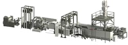 This Gneuss tray-to-tray recycling sheet line includes an MRSjump extruder.